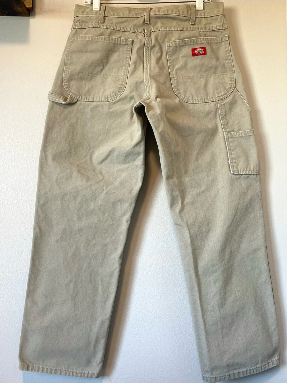Dickies Duck Canvas Carpenter Pants - Khaki Canvas Workwear - Size 33 | 30